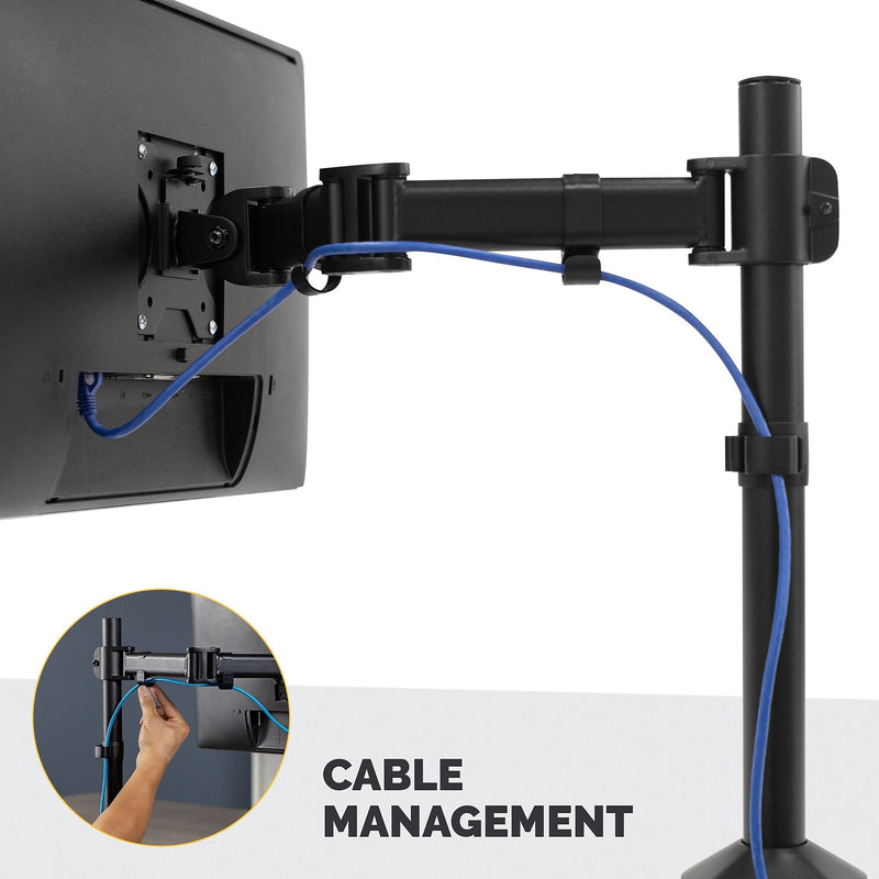 Fellowes Reflex Adjustable Monitor Arm, Up to 32" Monitor, Black (8502501)