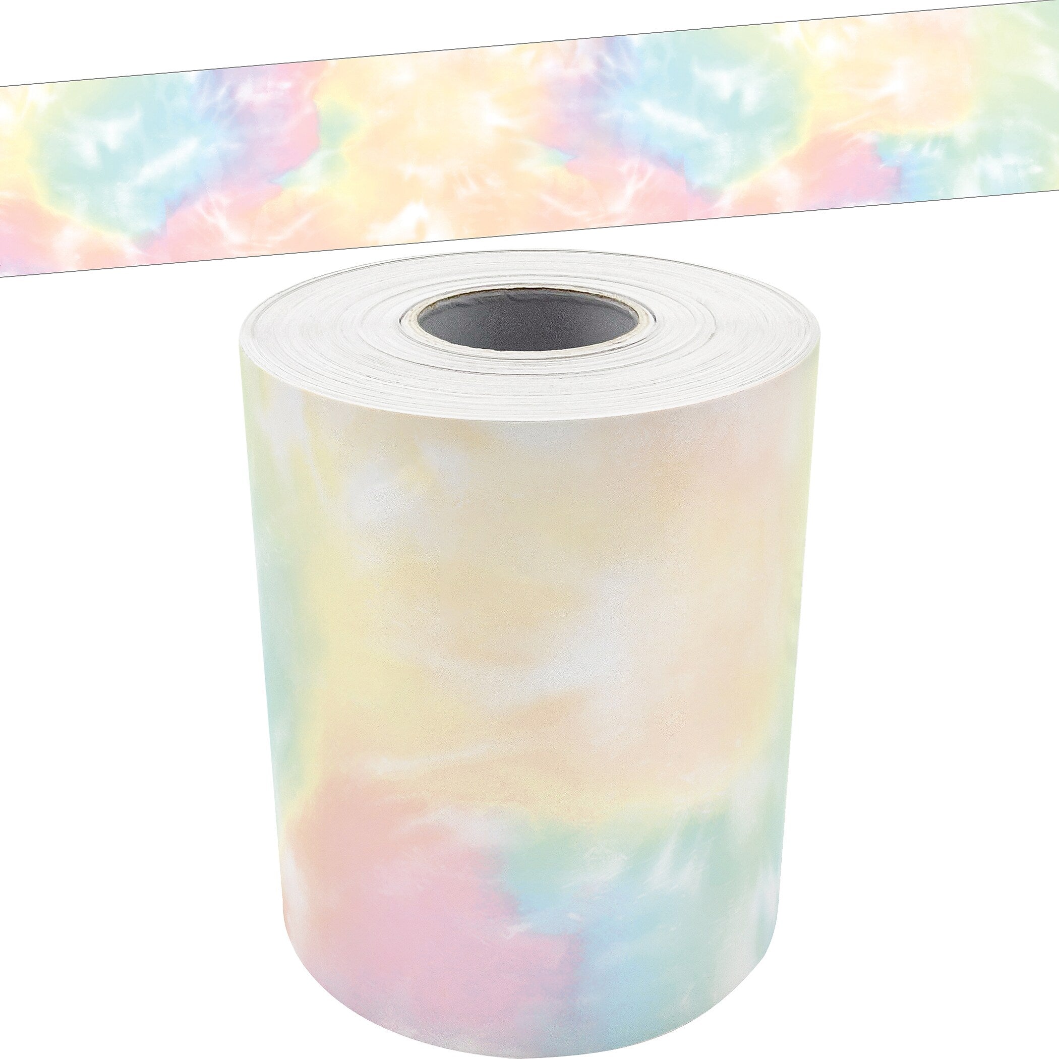 Teacher Created Resources Pastel Pop Tie-Dye Straight Rolled Border Trim, 3" x 50', 3/Bundle (TCR9155-3)