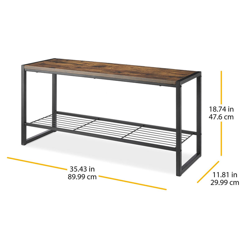 Whitmor Metal Bench, Brown (6764-9965-SIOC)