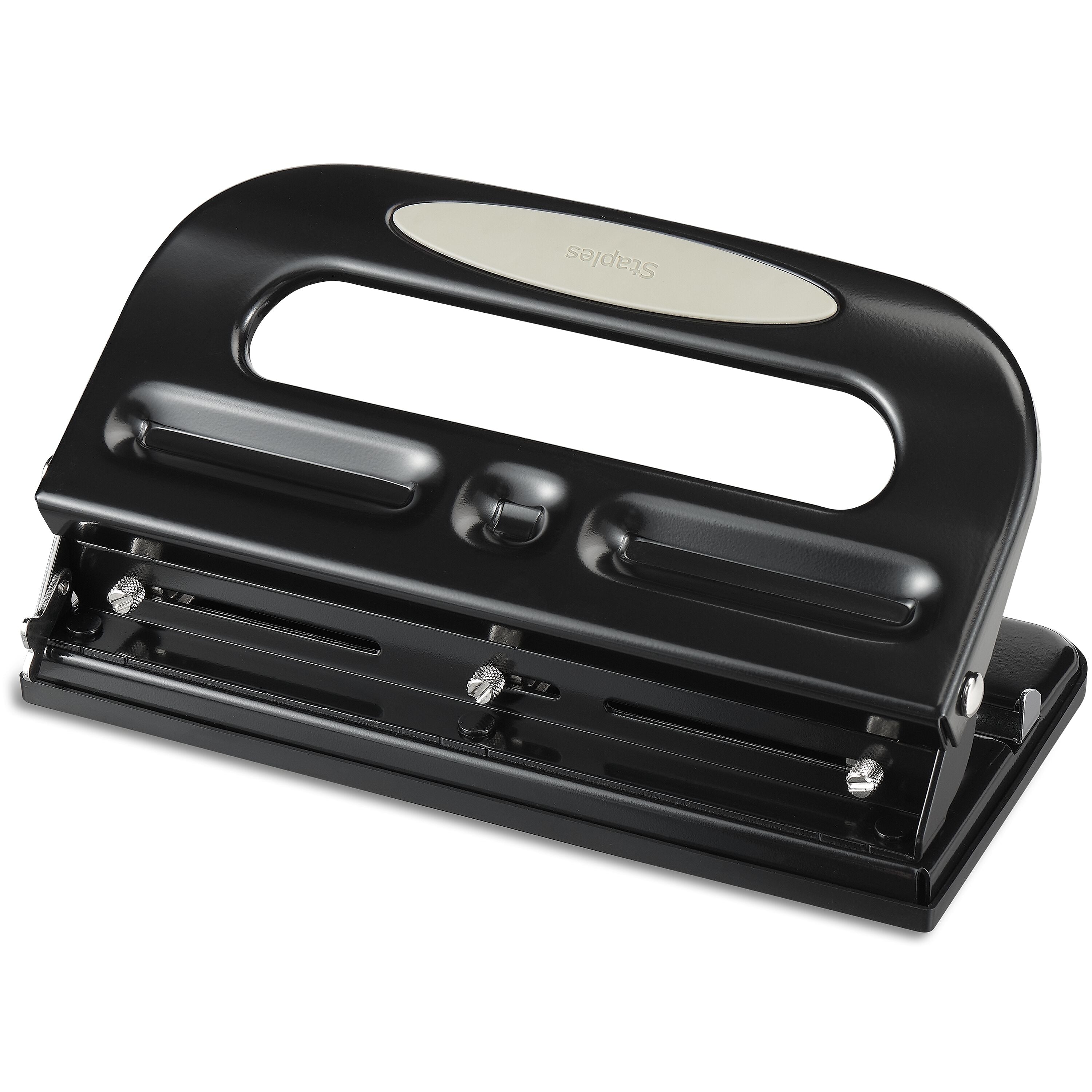 Staples Circle 3-Hole Punch, 30 Sheet Capacity, Black (24549/33989)