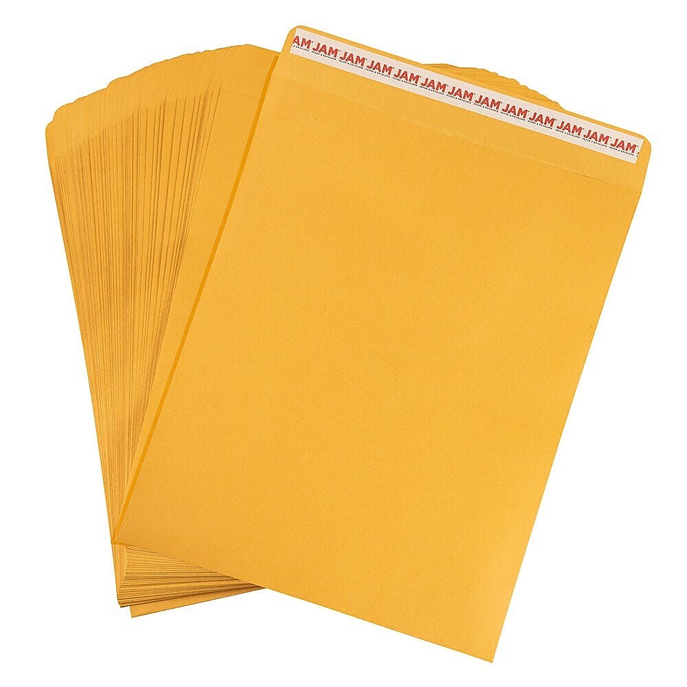 JAM Paper Self Seal Catalog Envelope 11 1/2" x 14 1/2", Brown Kraft Manila, 50/Pack (13034235i)