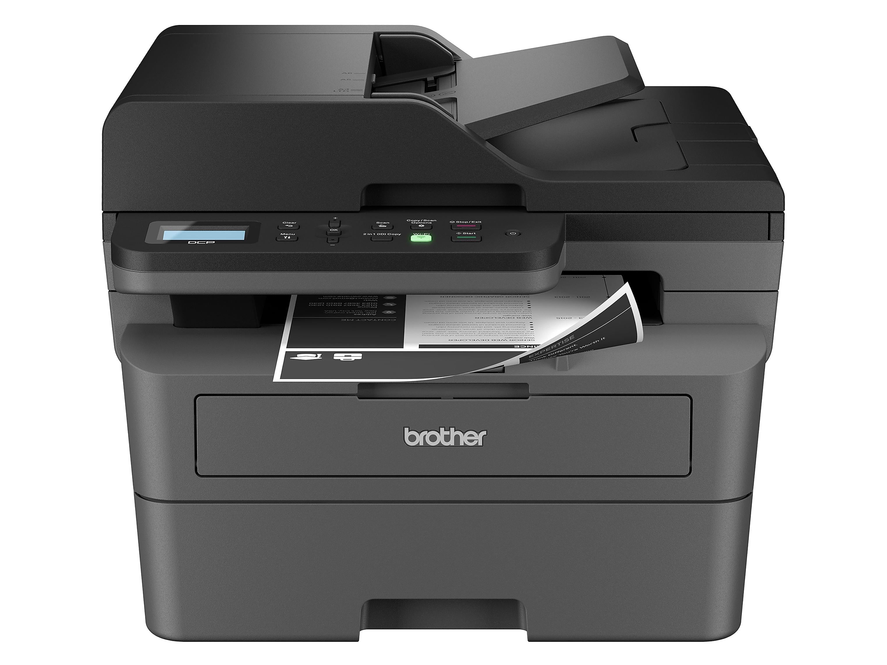 Brother DCP-L2640DW Compact Wireless Black & White Laser Printer, All-In-One, Print, Scan, Copy, Refresh Subscription Ready
