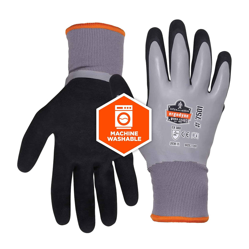 Ergodyne ProFlex 7501 Nitrile CoatedCold Resistant Gloves, XL, Gray, 1 Pair (17635)