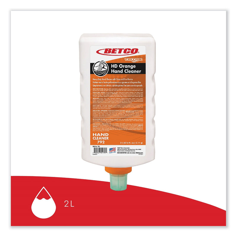 Betco HD Hand Soap Refill for Triton Dispensers, Citrus Zest, 2 L Refill , 6/Carton (BET7926200)