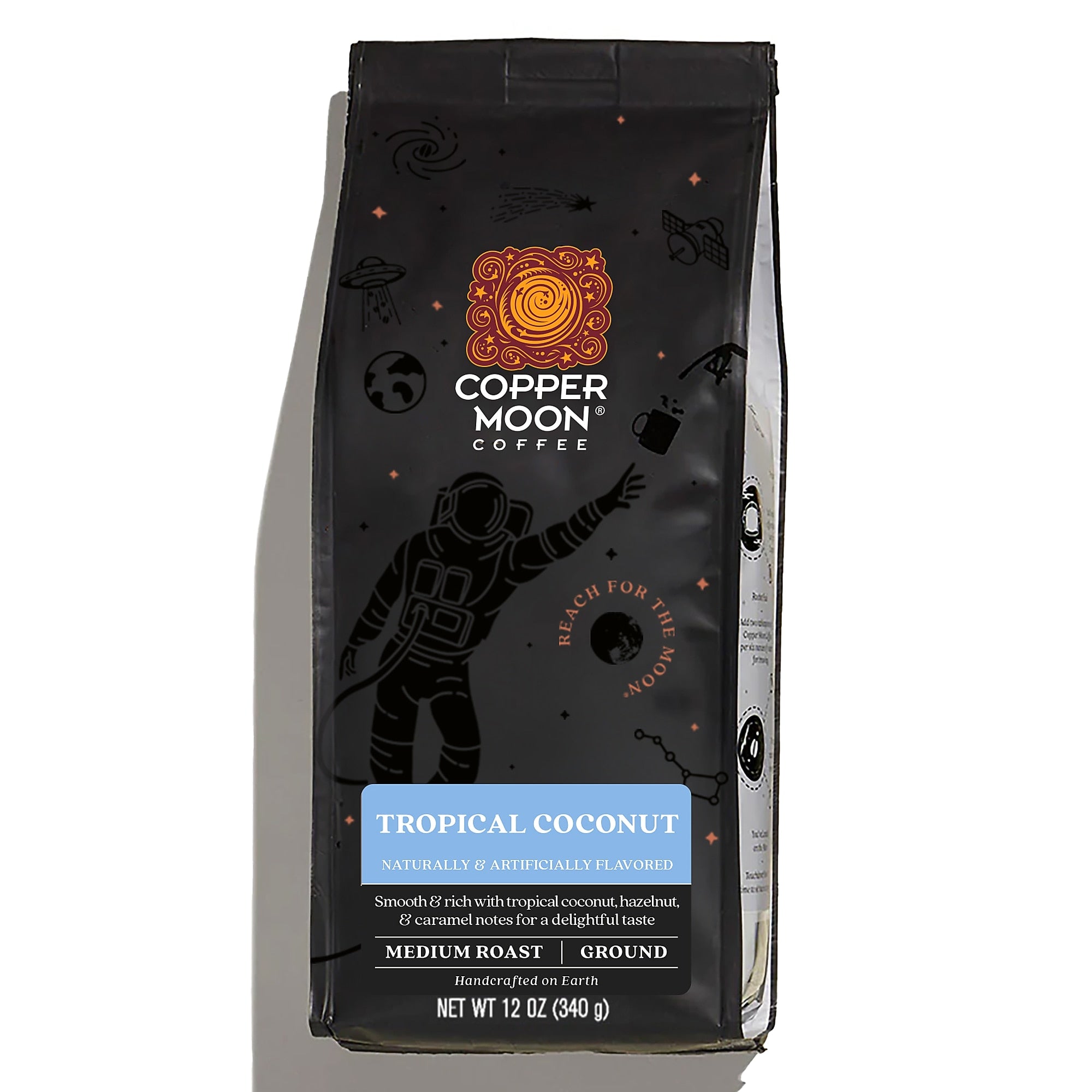 Copper Moon Tropical Coconut Ground Coffee, Medium Roast, 12 oz. (210145)