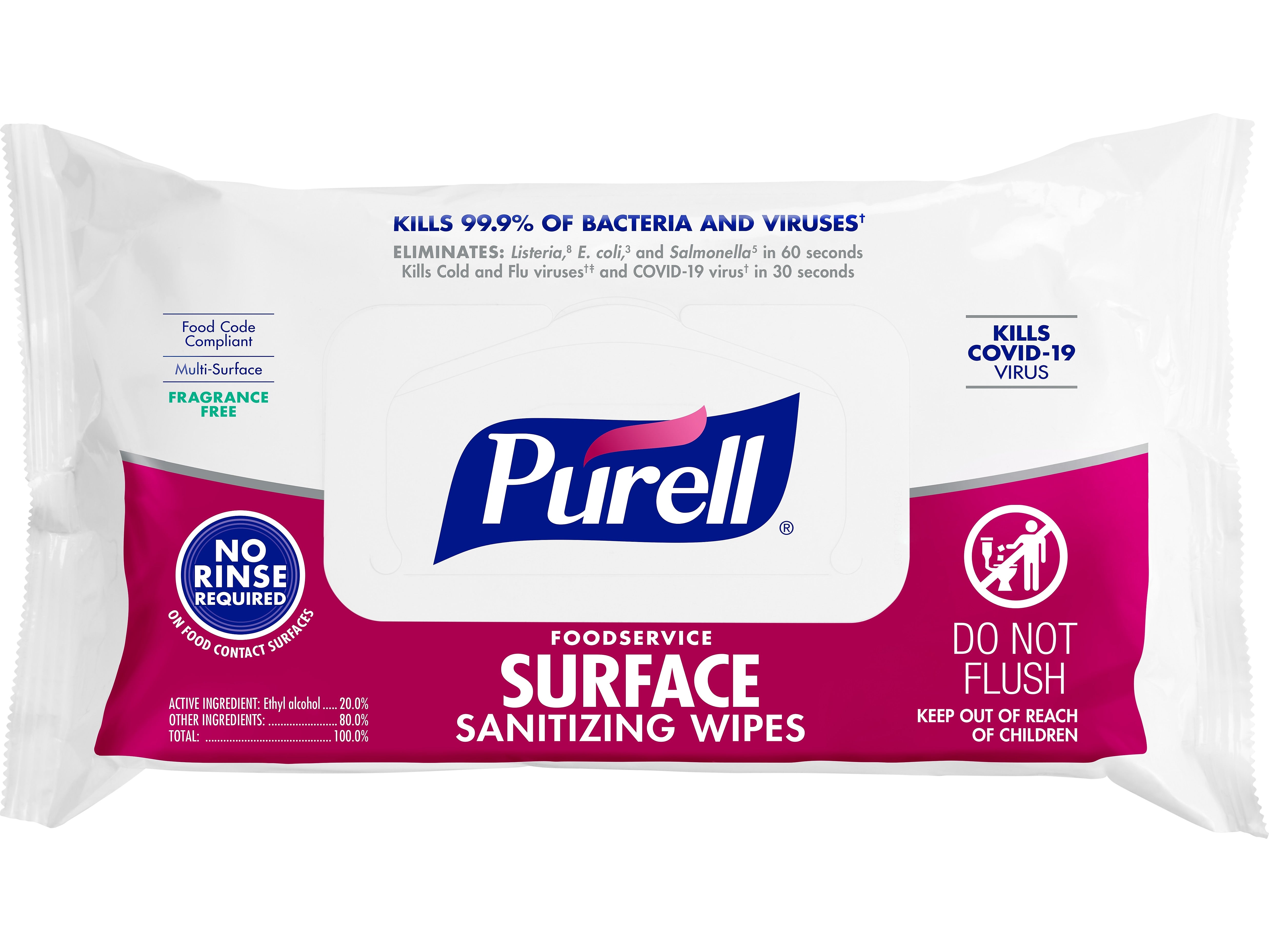 PURELL Foodservice Disinfecting Wipes, 72 Wipes/Pack (9371-12)