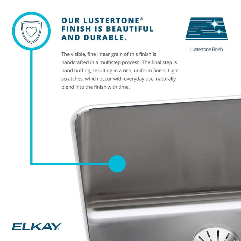 Elkay Gourmet 19" Single Basin Drop In Stainless Steel Kitchen Sink (LRADQ1918650)