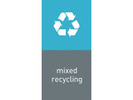 simplehuman Mixed Recycling Magnetic Sorting Label, 8" x 4", Blue/Gray, 2/Pack (KT1171)