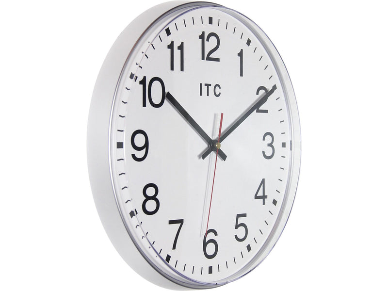 Infinity Instruments Intrinsic Prosaic ITC Wall Clock, 12"Dia. (14529SV-830)