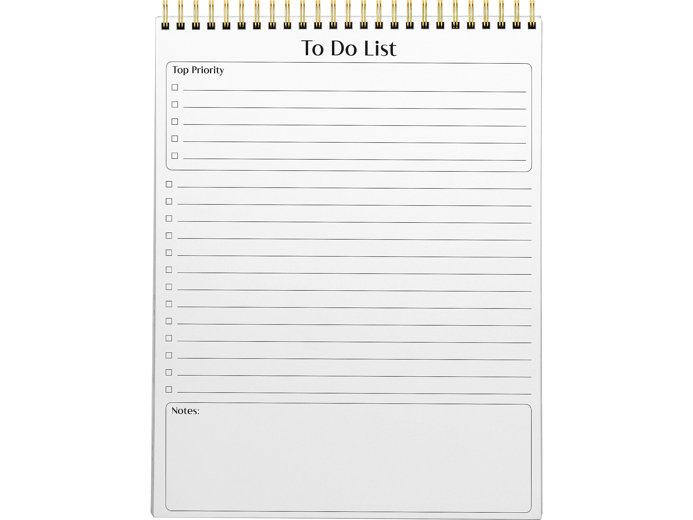 Better Office To-Do List Notepad, 8.5" x 11", Project-Ruled, White/Black, 50 Sheets/Pad (25822)