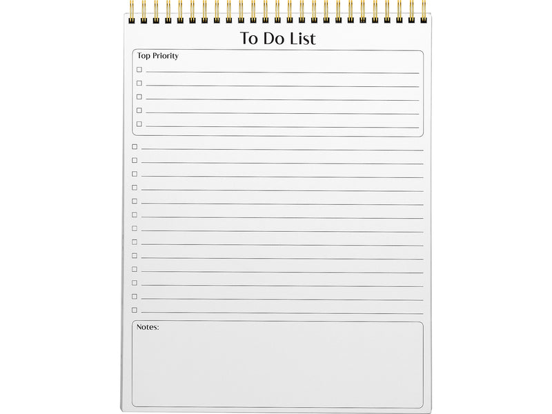 Better Office To-Do List Notepad, 8.5" x 11", Project-Ruled, White/Black, 50 Sheets/Pad (25822)