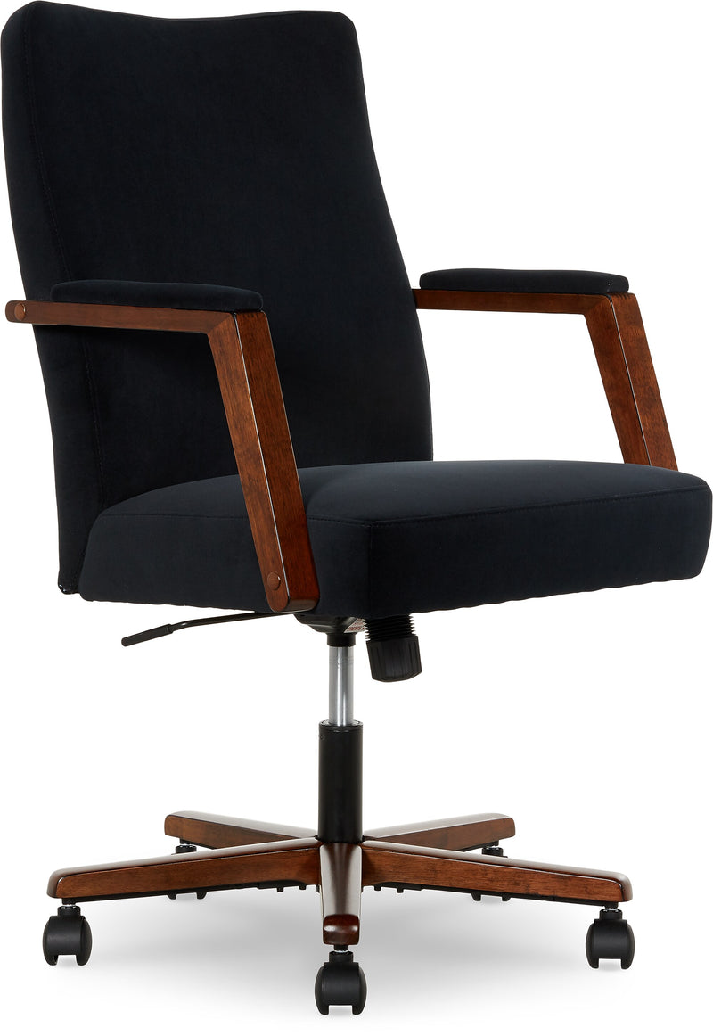 Finch NEO ONE Ergonomic Velvet Fabric/Wood Swivel Executive Chair, Black (52304-BLK)