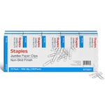 Staples Jumbo Paper Clips, Silver, 1000 Clips/Pack, 10/Pack(A7026606/72577)