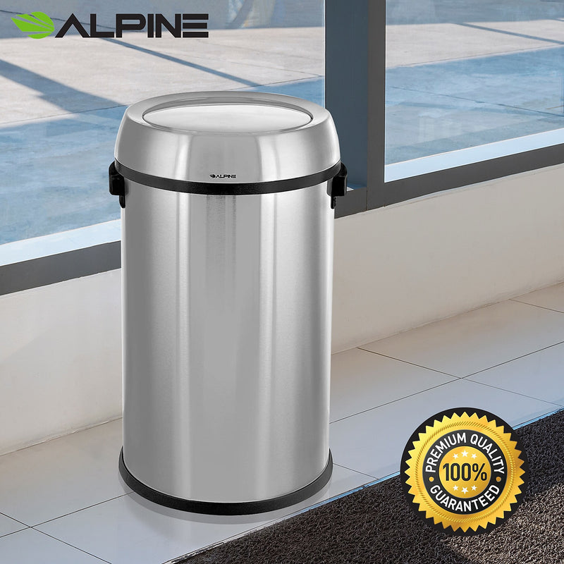 Alpine Industries 17 Gallon Indoor Compost Bin, Stainless Steel (470-65L-1-CO)