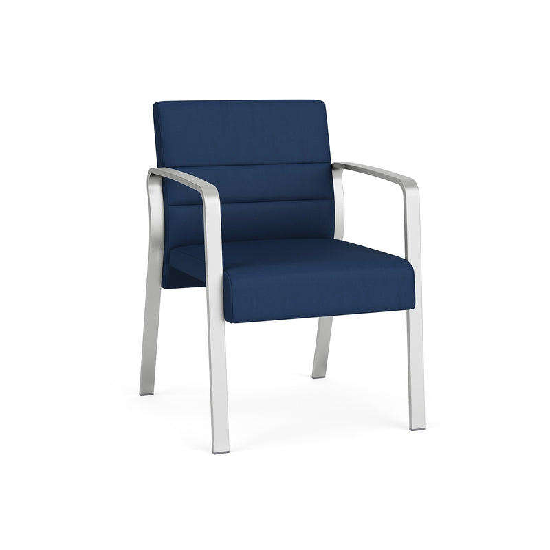 Lesro Waterfall Vinyl Guest Chair, Patriot Plus Imperial Blue/Silver (WF1101.SSV-01PPIB)