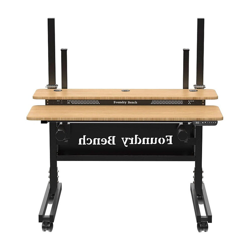 VersaDesk Foundry Bench 48"W Electric Rectangular Adjustable Standing Desk, Bamboo/Black (FB4830-BNB-APP)