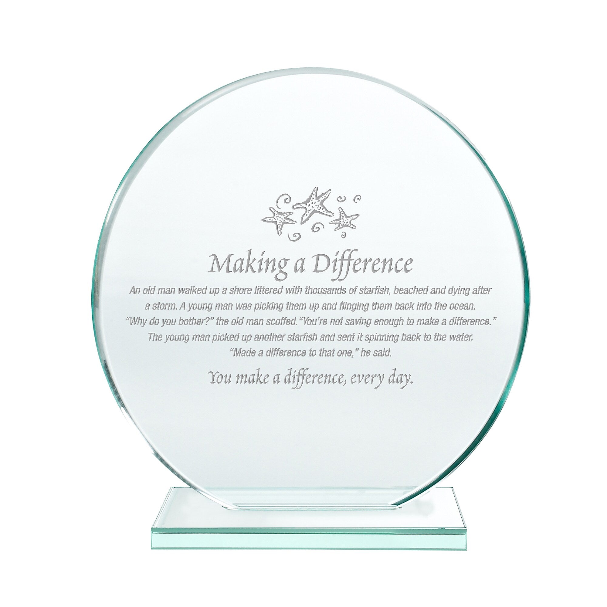 Baudville Jade Character Trophy, 6" x 5.7", Clear (1375285MTD31)
