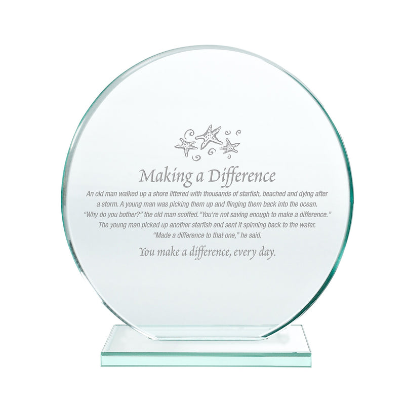 Baudville Jade Character Trophy, 6" x 5.7", Clear (1375285MTD31)