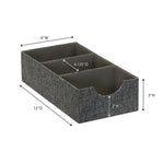 Household Essentials 3-Compartment Drawer Organizers, Graphite Linen, 2/Pack (7574-1)