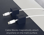Function101 Desk Mat Pro + 2 Magnetic Cable Block Managers, 31" x 16", Navy (F101-DMPN2)
