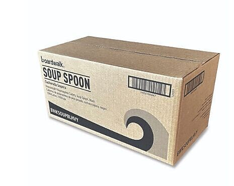 Boardwalk Plastic Soup Spoons, Heavy-Weight, Black, 1,000/Carton (BWKSOUPBLHVY)