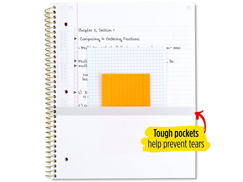 Five Star Style 1-Subject Notebooks, 8.5" x 11", College Ruled, 80 Sheets, Each (820156F)