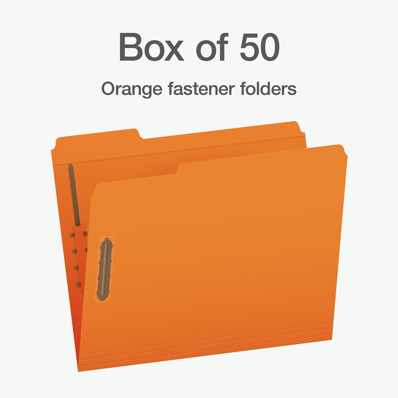 Pendaflex Heavy Duty File Folder, 1-Tab, Assorted, Letter Size, Orange, 50/Box (1007029)