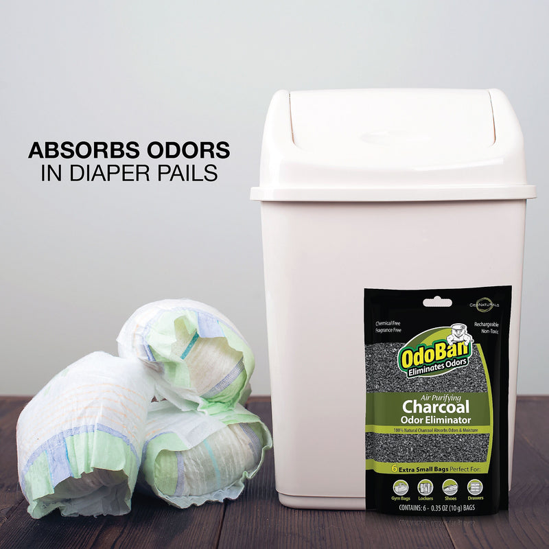 OdoBan Air Purifying Charcoal Deodorizer Solid, 6/Pack (9760A61-10M6P)