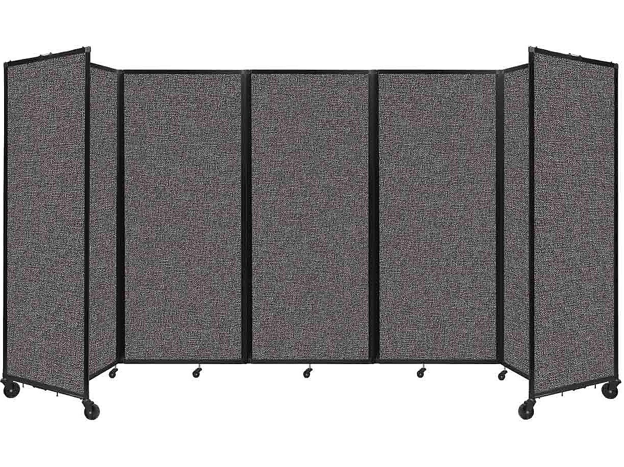 Versare The Room Divider 360 Freestanding Folding Portable Partition, 82"H x 168"W, Charcoal Gray Fabric (1182507)