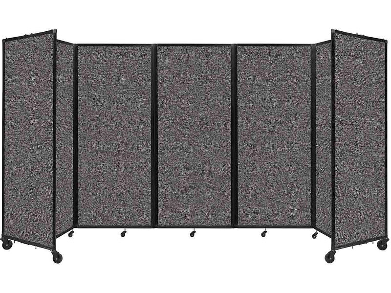 Versare The Room Divider 360 Freestanding Folding Portable Partition, 82"H x 168"W, Charcoal Gray Fabric (1182507)