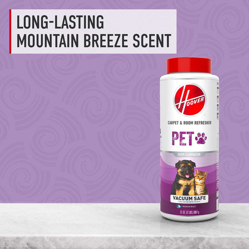 Hoover Pet Carpet & Room Refresher Carpet Powder, Mountain Breeze Scent, 32 oz. (AH31211)