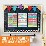 Hadley Designs 17" x 11"  Colorful Spanish Preschool Educational Posters, Laminated, 12/Set (HDDX004AH66RV)