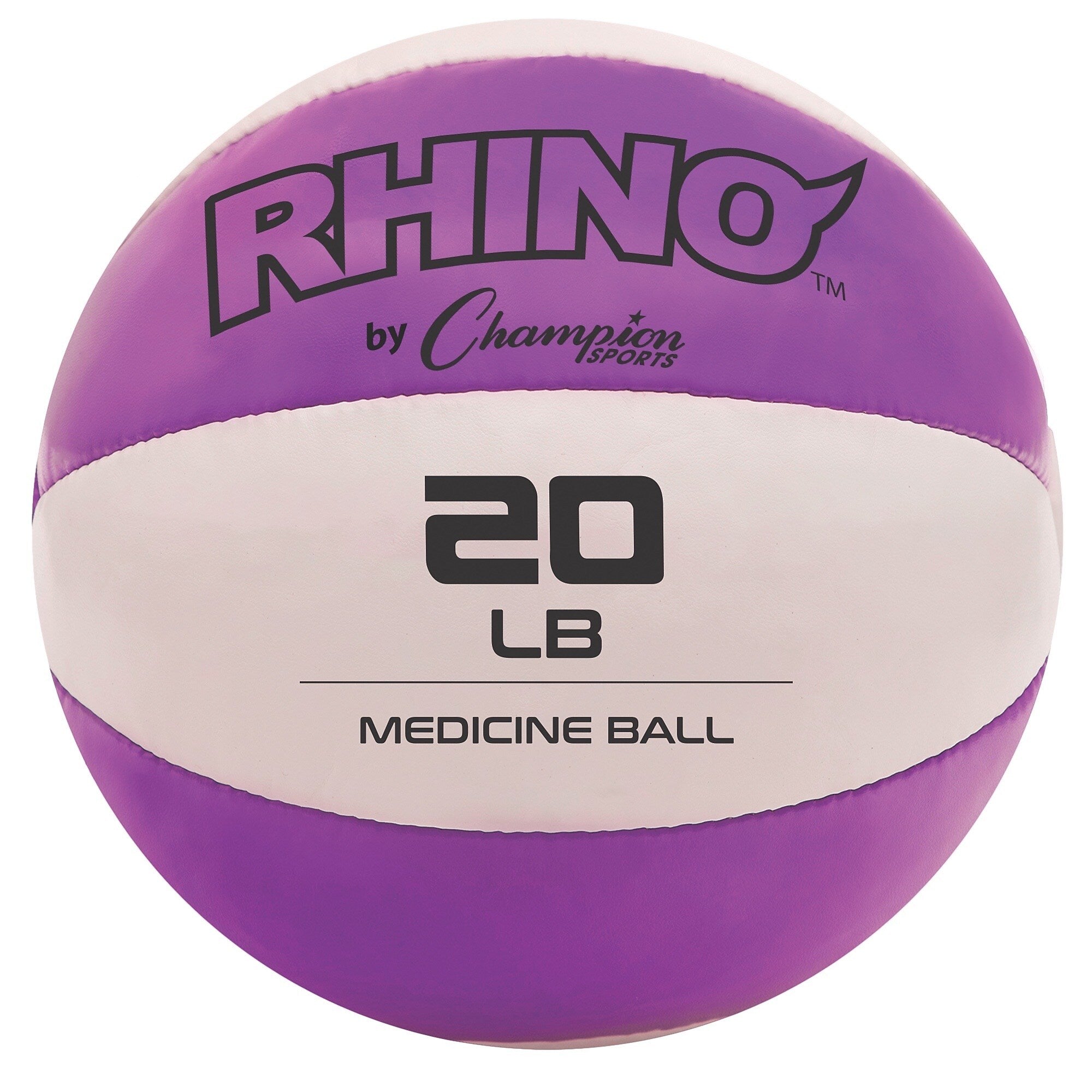 Champion Sports Leather Medicine Ball, Purple & White (CHMP240)