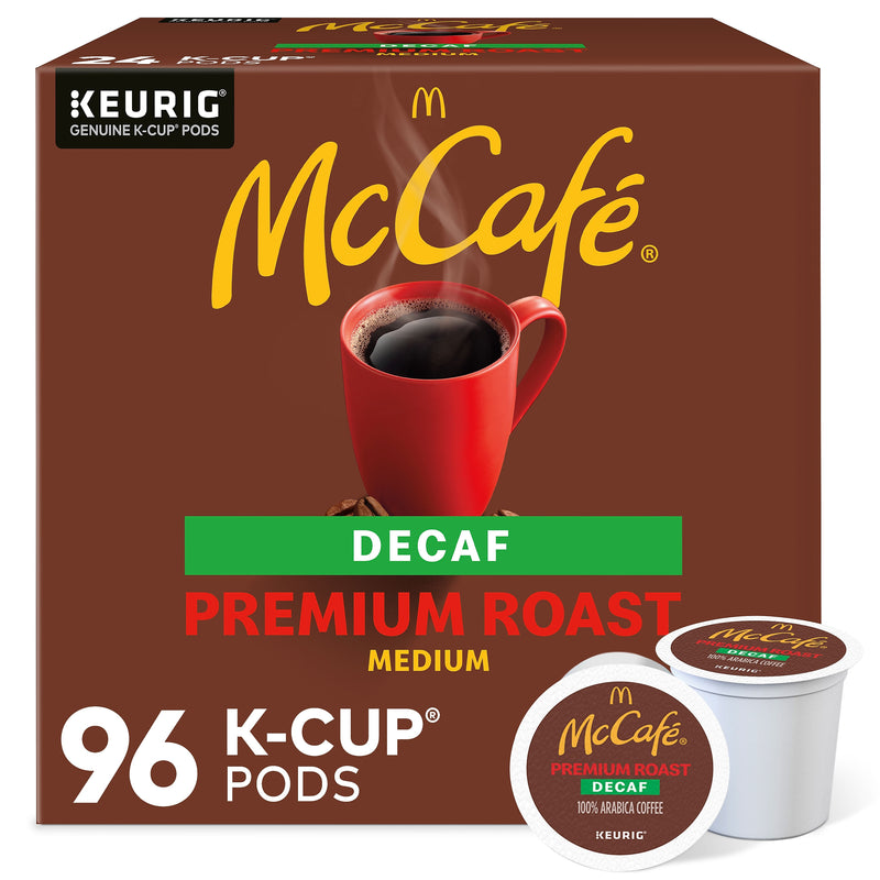 McCafe Premium Roast Decaf Coffee Keurig® K-Cup® Pods, Medium Roast, 96/Carton (080443CT)