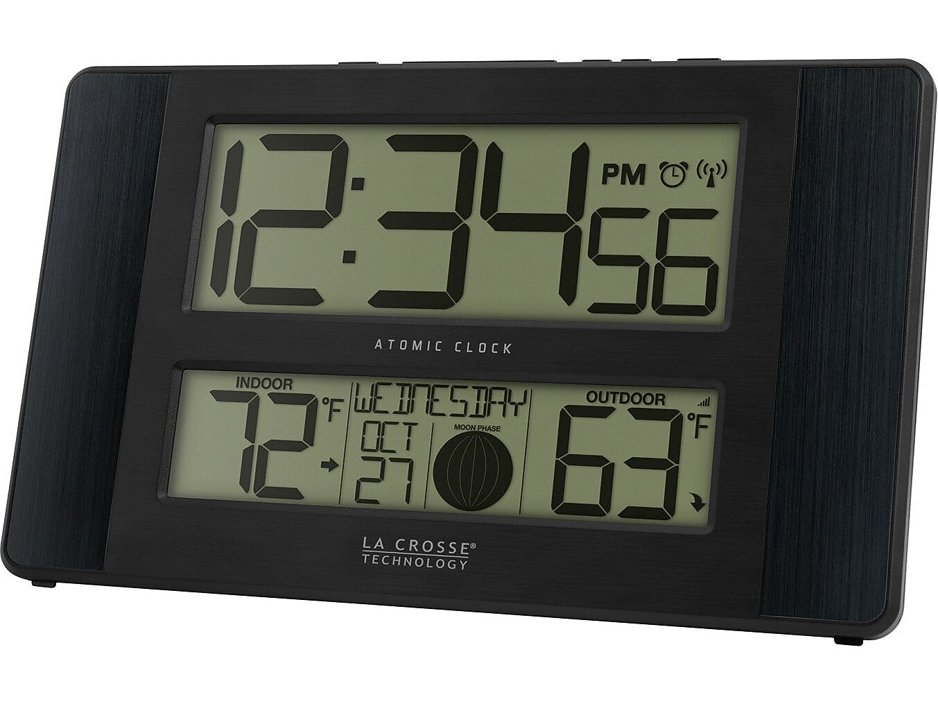 La Crosse Technology Atomic Digital Wall/Table Clock, 11.1" x 6.5" (513-1417BS)