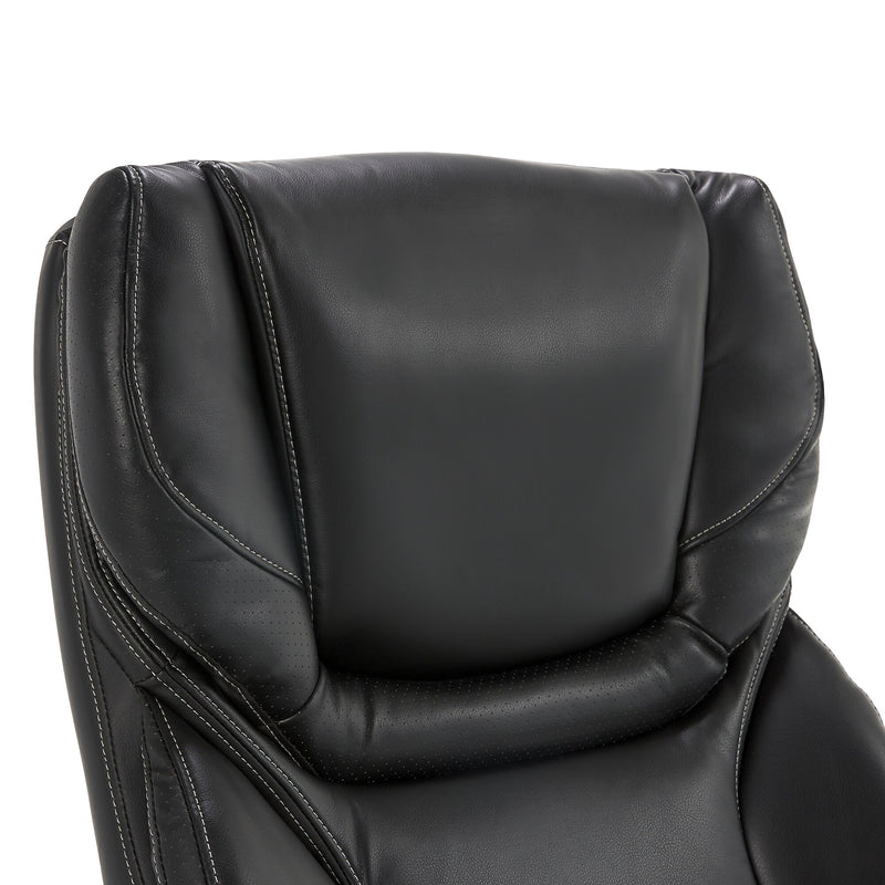 Serta Conway Ergonomic Bonded Leather Executive Big & Tall Chair, 350 lb. Capacity, Black/Brown (CHR100007)