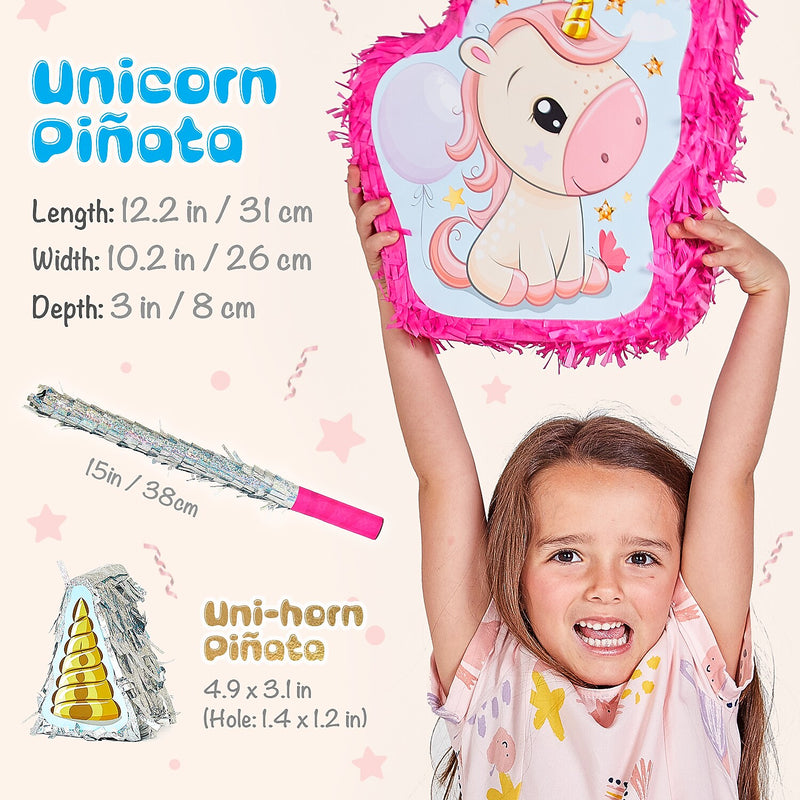 JITTERYGIT Unicorn Pinata Treasure Hunt Game Set, 2 in 1 Pieces/Pack (UNICORN-PINATA - PINK)