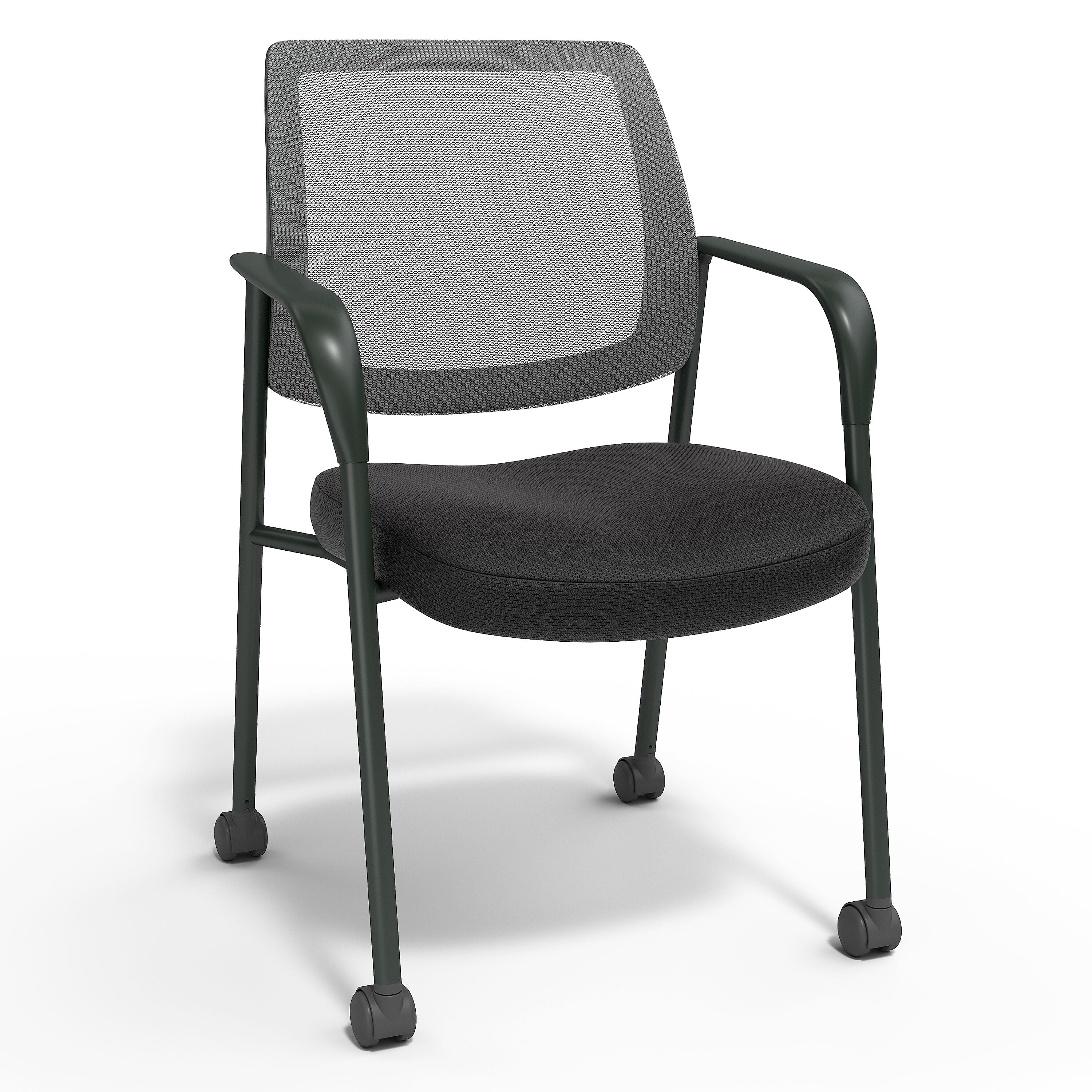 Staples Essentials Mesh/Fabric Guest Chair, Black (UN61297-CC)