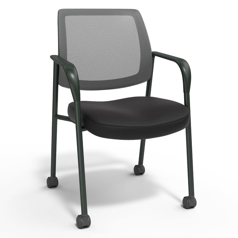 Staples Essentials Mesh/Fabric Guest Chair, Black (UN61297-CC)
