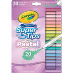 Crayola Super Tips Pastel Washable Kids Markers, Multicolored, 20/Pack (BIN587516)
