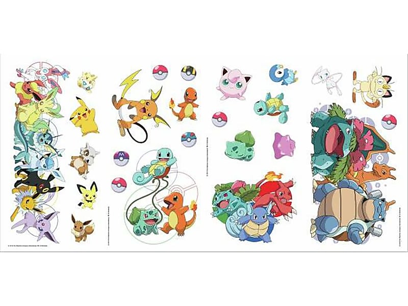 RoomMates Pokemon Favorite Character Children's Wall Decal Set, Cartoons (RMK4150SCS)