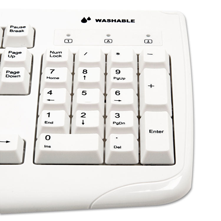 Pro Fit Usb Washable Keyboard, 104 Keys, White
