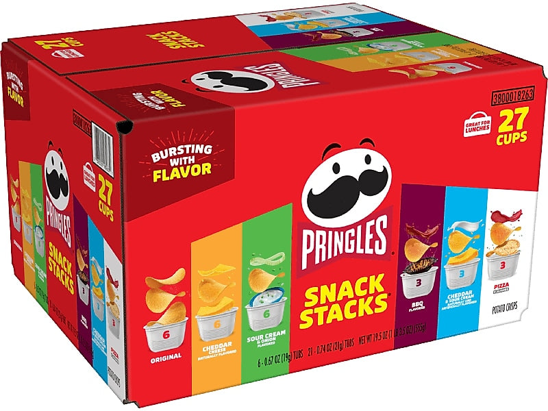 Pringles Snack Stack Variety Pack Crisps, 27 Tubs /Carton (3800018263)
