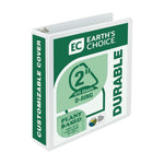 Samsill Earth's Choice Plant-Based  Durable 2" View Binders, D-Ring, Made in USA, White (16967)