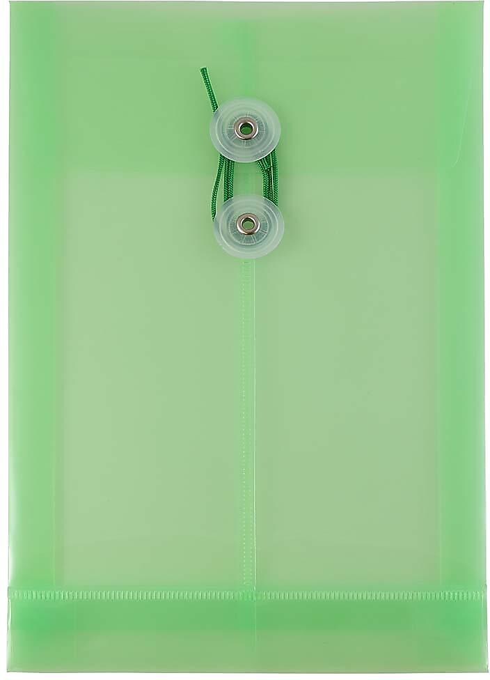 JAM Paper Premium Expanding Wallet with Button & String Closure, 6 1/4" x 9 1/4", Green, 3/Pack (472B1grx3)