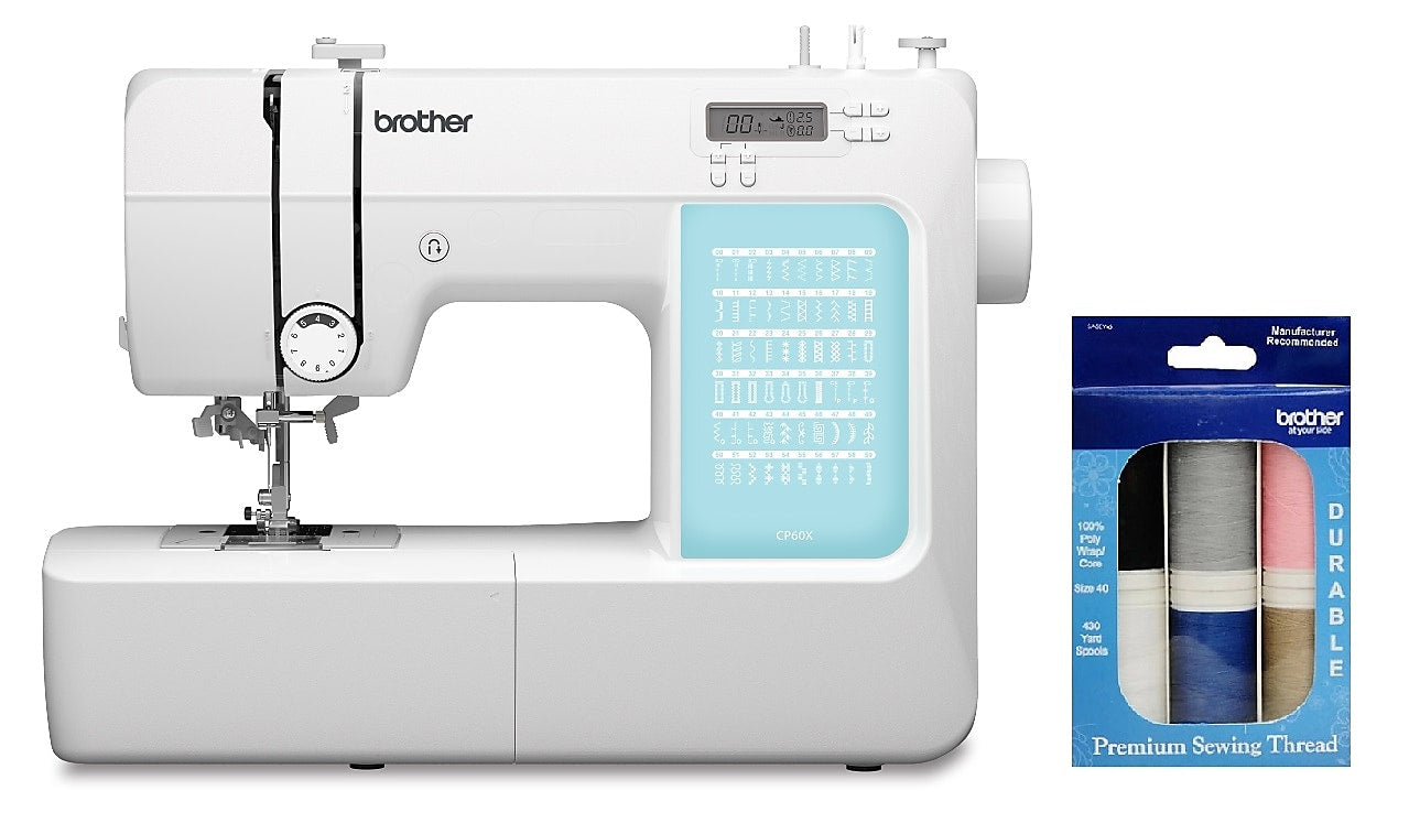 Brother Computerized Sewing Machine with  6-Piece Premium Sewing Thread Pack (CP60XSEW6-STP)