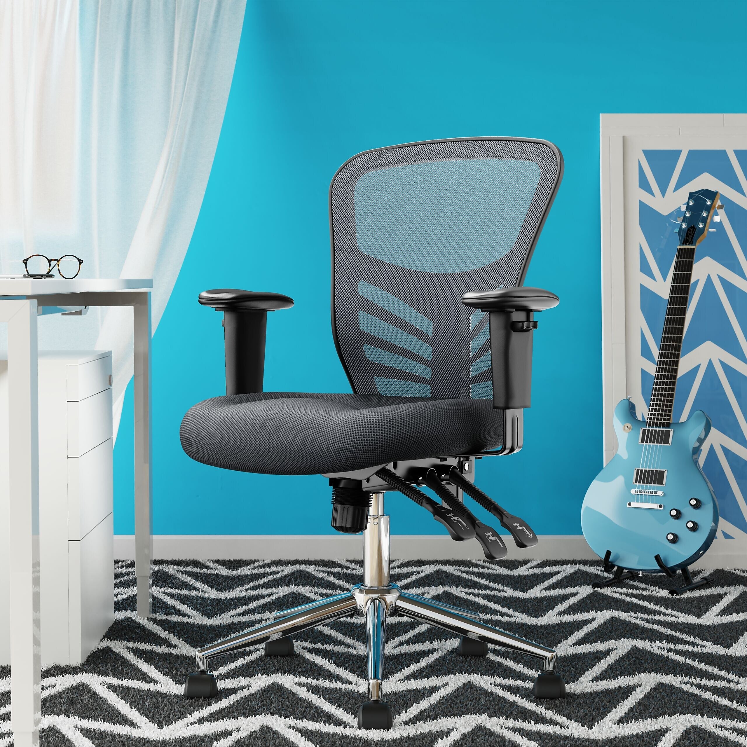 Click365 Ergonomic Mesh Swivel Task Chair, Grey (CCHR10002B)