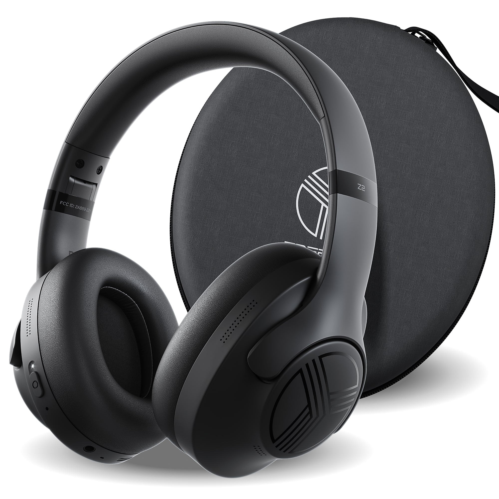 Treblab Wireless Noise Canceling Over-Ear Headphones, Bluetooth, Black (Z2)