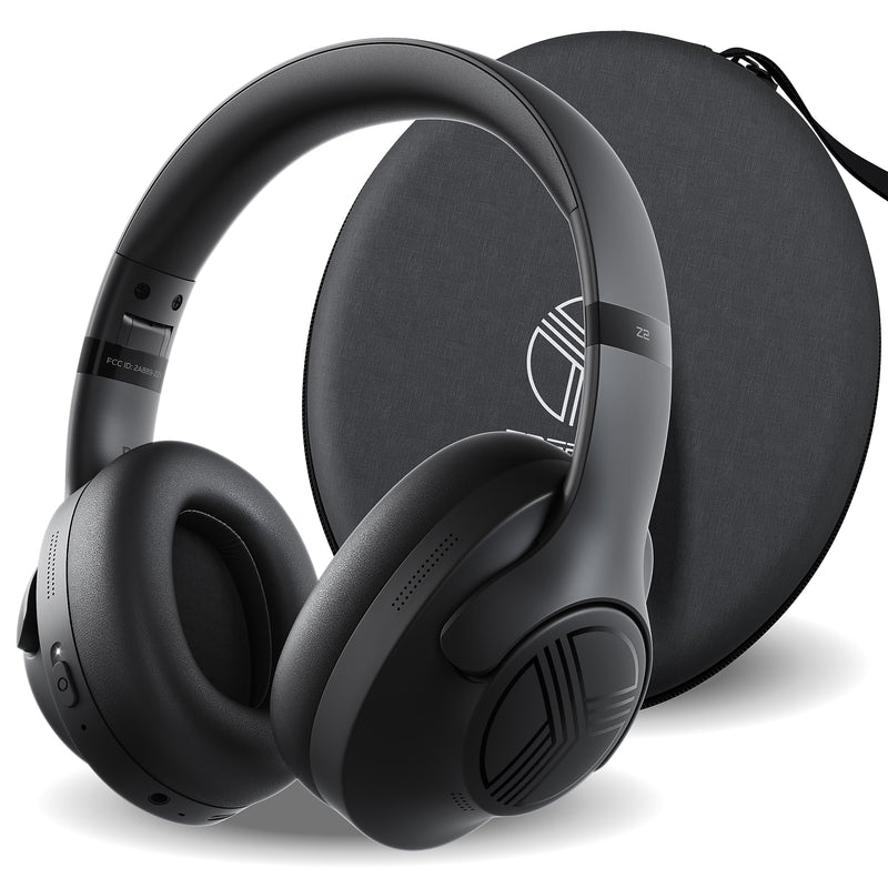 Treblab Wireless Noise Canceling Over-Ear Headphones, Bluetooth, Black (Z2)