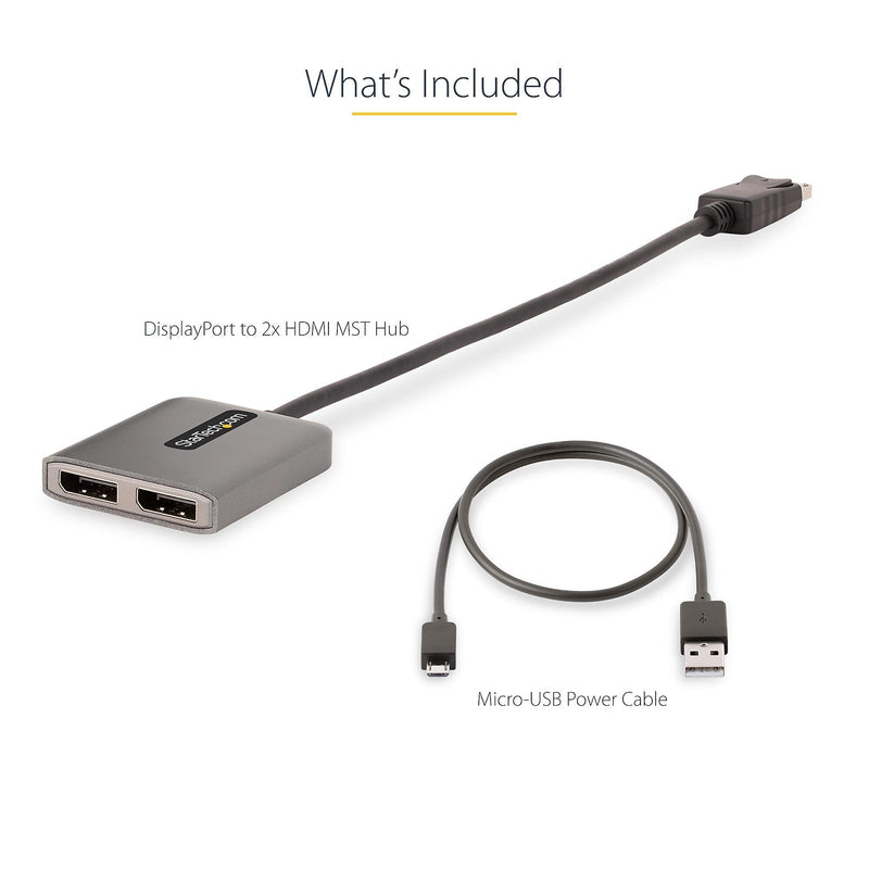 StarTech DisplayPort to HDMI/HDMI Audio/Video Adapter, Male to Female, Silver (MST14DP122HD)